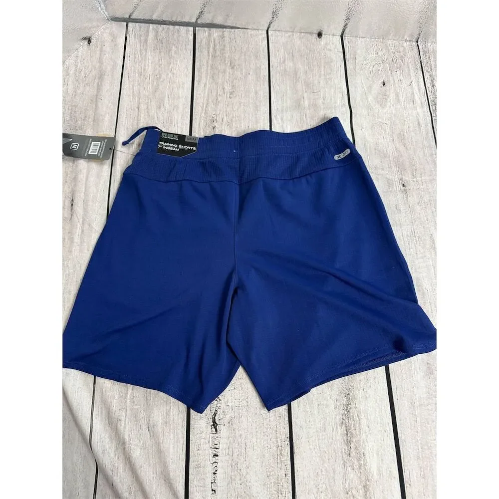 RBX Active Men's Training Shorts Blue Size M Elastic Waist Zipper Pocket - Picture 2 of 5